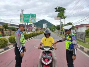 Polres Singkawang Lewat Satlantas Menghimbau Pengendara Tentang Keselamatan Berlalu Lintas