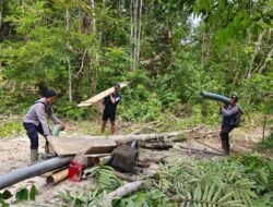 Polsek Nanga Mahap Tertibkan Aktivitas Pertambangan Emas Tanpa Izin di Dusun Enturah