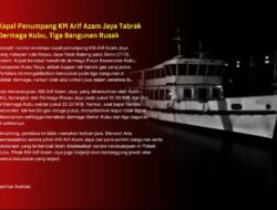 Kapal Penumpang KM Arif Azam Jaya Tabrak Dermaga Kubu, Tiga Bangunan Rusak