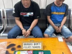 Satresnarkoba Polres Sambas bekerjasama Satresnarkoba Polres Singkawang berhasil tangkap dua pelaku Narkoba dari pengembangan kasus tersangka Su