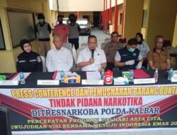 Polda Kalbar Musnahkan Barang Bukti Narkotika jenis Sabu Seberat 10,9 Kg, Hasil Pengungkapan Kasus Selama Bulan Oktober