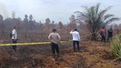Usai Dijinakkan, Police Line Membentang di Lahan Karhutla Kuala Mandor B